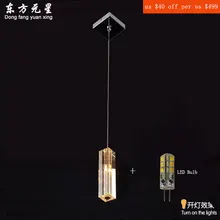 Pendant Light Crystal k9 G4 LED 12V lamp Modern Column Design Hanging Corridor Lamp