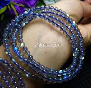

free shipping 4.5mm Grey Moonlight Bracelet Shine Labradorite Three-ring Bracelet Glare Bracelet Ice