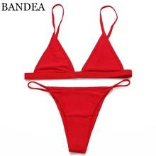 BANDEA Brazilian Bikini 2018 Sexy Women Biquini Halter Swimwear Summer bikinis solid Swimsuit Beach Black Maillot De Bain