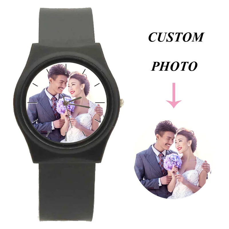 

New Client's Photo Custom Made Silicone Watches Photo Printed DIY Wrist Watch Lovers' Personalize watch Family's Christmas Gift