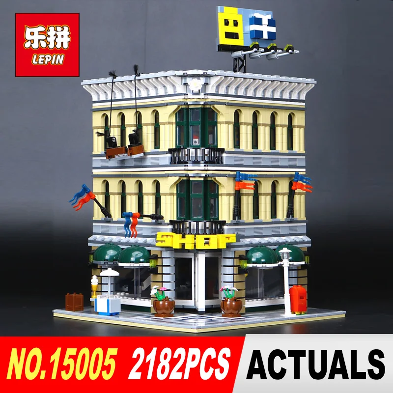 LEPIN 15005 2182Pcs City Grand Emporium Model Building Blocks Kits Brick Toy Compatible Educational 10211 Children DIY Gift