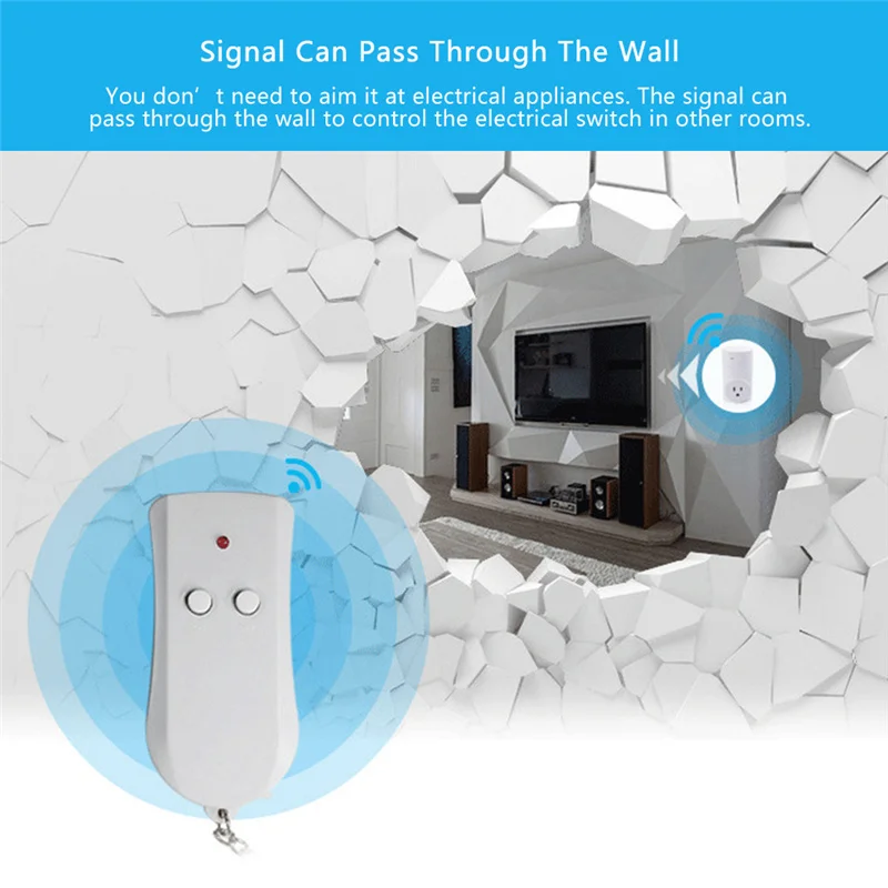 Новое прибытие США Plug беспроводной пульт дистанционного управления Переключатель supergeoterodyne Крытый беспроводной пульт дистанционного управления переключатель для умного дома с помощью