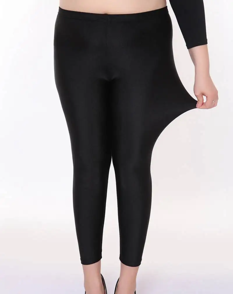 Женские блестящие леггинсы 2xl черные облегающие карандаш яркие для девочек 9