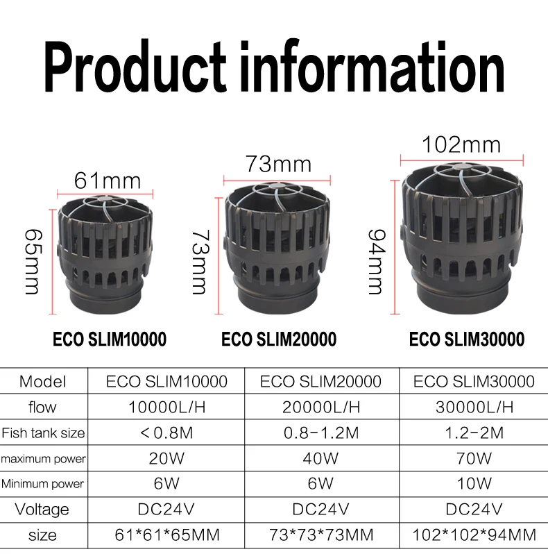 ZKSJ ECO SLIM10000/20000/30000 аквариумный бесшумный преобразователь частоты мини насос для