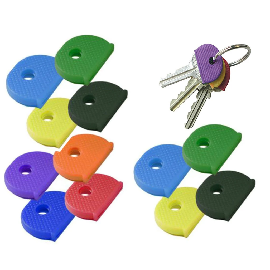 

24pcs Assorted Colors Soft PVC Key Top Head Cover Cap Case Holder Keyring Topper
