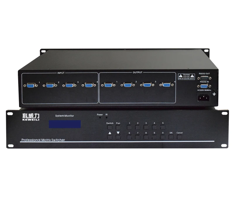 4 input and 4 output VGA matrix swtich 4x4 video 2U