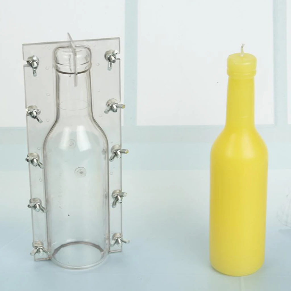 Winebottle Shaped Plastic Clear Candle Molds Soap Mould Candles Making Craft