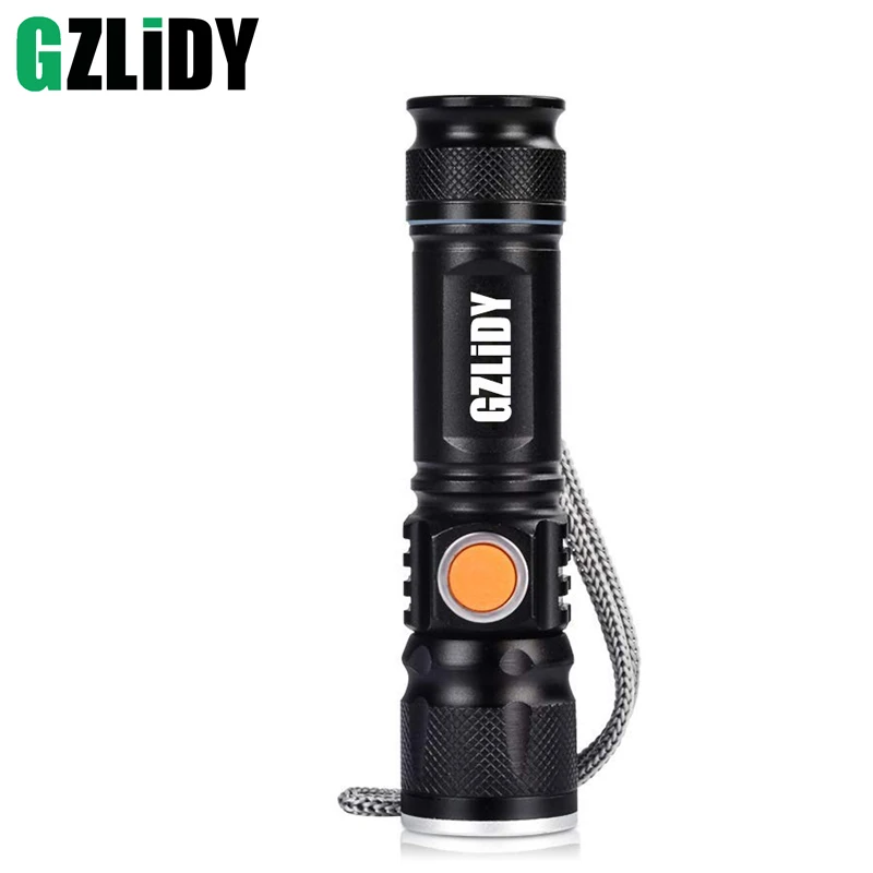 

Bright 3 Modes XML T6 3800LM Built-in 18650 USB Rechargeable Flashlight Portable Lantern Waterproof Torch Zoomable Flash Light