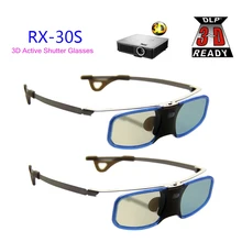 2pcs x 3D DLP Projector TV Aluminum Active Shutter Glasses with Clip for Myope For Optoma LG BenQ Acer (RX-30S)