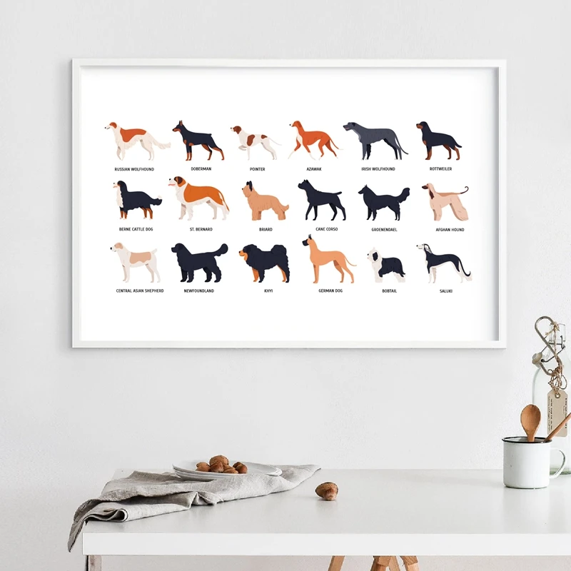 funny cute dogs wall art print