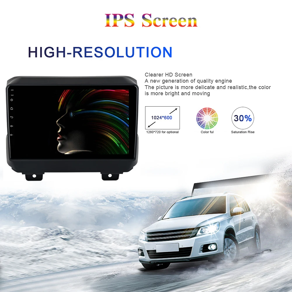 Excellent Android 9.0 2 Din GPS for Jeep Wrangler 2018 2019 PX6 DSP IPS HDMI 4Gb+64Gb RDS WIFI BT USB AUX  carplay OBD free Map 4