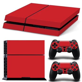 

Free drop shipping red background simple design skin for PS4 console and 2 controllers skin sticker decals covers #TN-PS4-1426