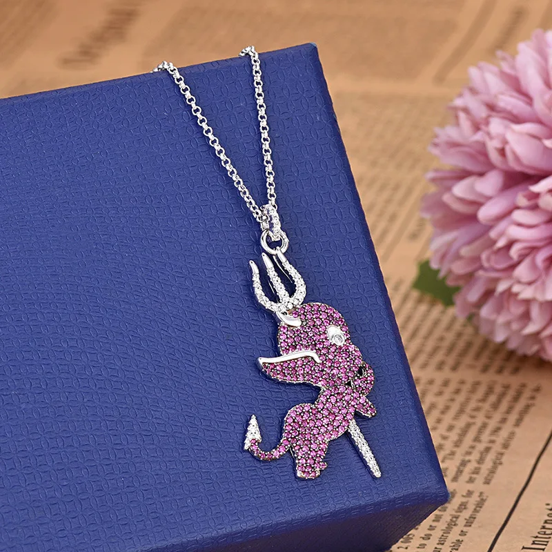 

European necklaces Puple Zircon Small Devil adjustable necklace Women Holiday Beach Statement Jewelry Wholesale ZK40