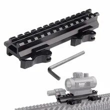 Военный Тактический QD двойной рельс 13 слот угол быстрого отсоединения Picatinny Weaver прицела для 20 мм алюминий 1-0021