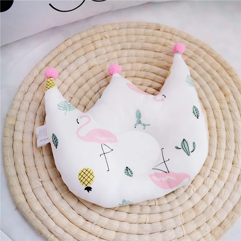 3 New Baby Combed Cotton Pillow Cute Knitted Crown Molded Shape Pillow Head Protection For A Baby Bed Children Bedroom Decoration
