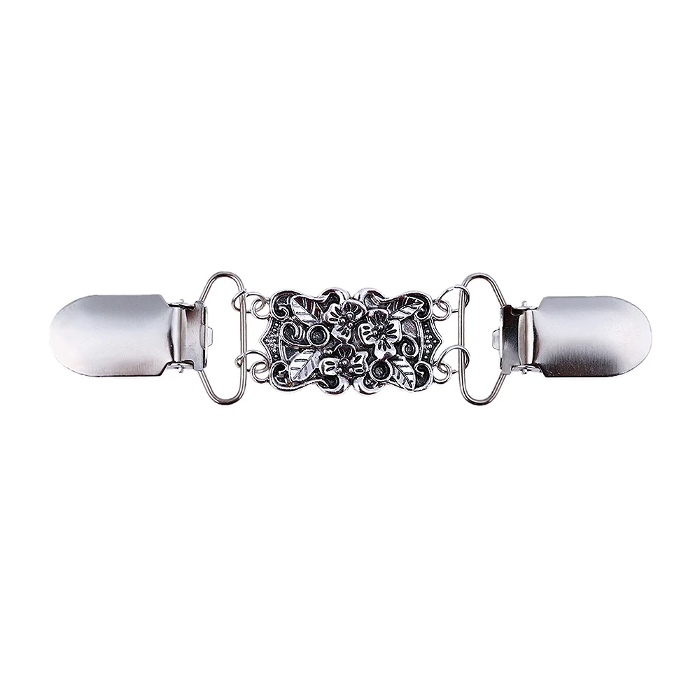 

12.3cm Women Alloy Shawl Sweater Clip Ladies Lapel Enamel Pins Cardigan Connection Buckle Collar Clip Girls Fashion Accessories