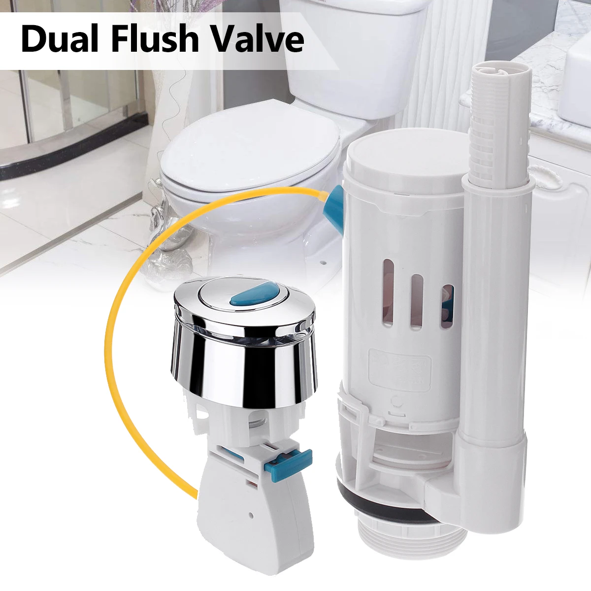 

Universal Cable Seats Toilet Connected Water Tank Dual Flush Fill Drain Valve Flush Push Button WC Water Tank 27cm WC Accesorios