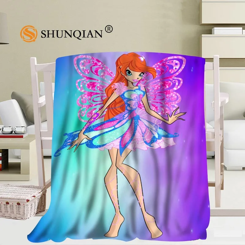

Custom big size Winx Club World of Winx Blankets for beds warm winter sleeping sofa blanket 56x80inch 50X60inch 40X50inch