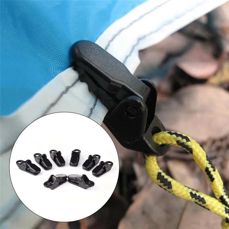 

8pcs/set EDC Tool Camping Tents Alligator Clips Buckle Tent Windproof Fixed Clip Sky Curtain Pull Point Hook Outdoor Survival