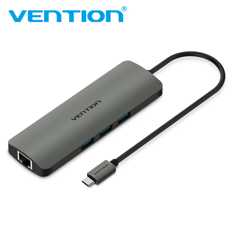 

Vention Type C HUB To USB 3.0 HUB With PD Power 3.5mm Audio HDMI RJ45 Gigabit Ethernet Adapter SD/TF Card Reader OTG USB C HUB