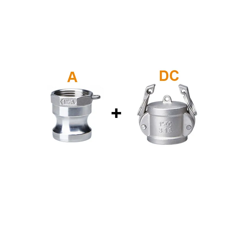 DN25 " тип A+ B/A+ C/A+ D/A+ DC Camlock фитинг адаптер Homebrew 304 соединитель из нержавеющей стали быстроразъемный соединитель - Цвет: A and DC