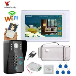 Yobang безопасности 7 дюймов проводной/Беспроводной Wi-Fi RFID пароль видео-телефон двери Дверные звонки домофон с Remote App Электрический замок