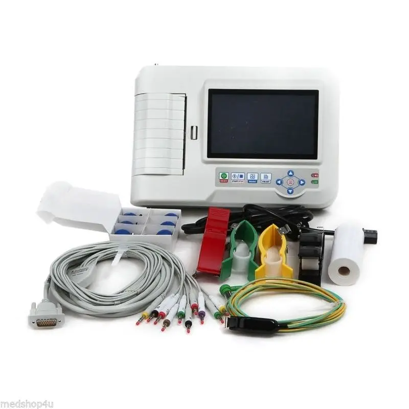 

Professional 6 Channels ECG Machine CONTEC ECG600G Touch Screen with Printer With USB Cable and Software EKG Electrocardiograph