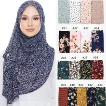 인쇄 거품 쉬폰 hijab 스카프 디자인 꽃 shawls 이슬람 스카프 headscarf 랩 turbans 긴 스카프 43 색상