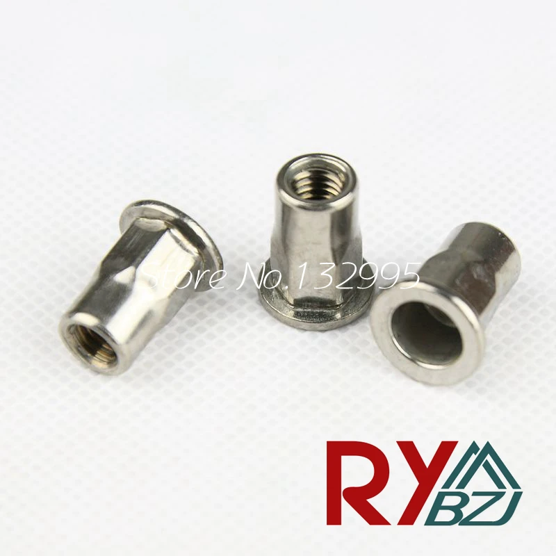 M4 M5 M6 M8 M10 SUS 304 Rivet Nut Stainless Steel A2 Flat head hex rivet nut Insert nut Blind