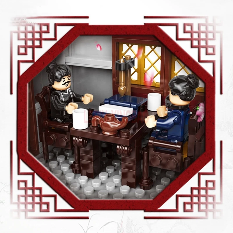 XINGBAO 01023 китайский стиль здание старый банк набор colleeleingsctable подарок строительные