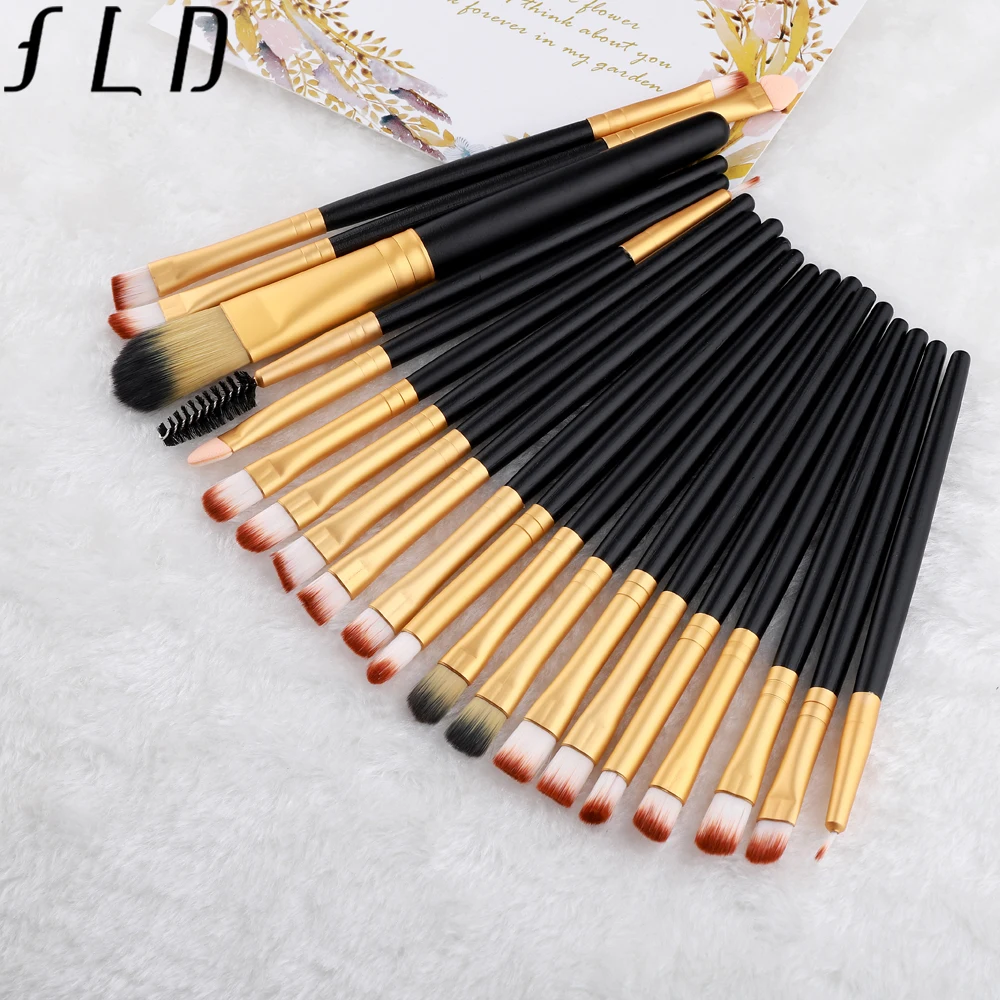 FLD 20 Pieces Makeup Brushes Set Eye Shadow Foundation Powder Eyeliner