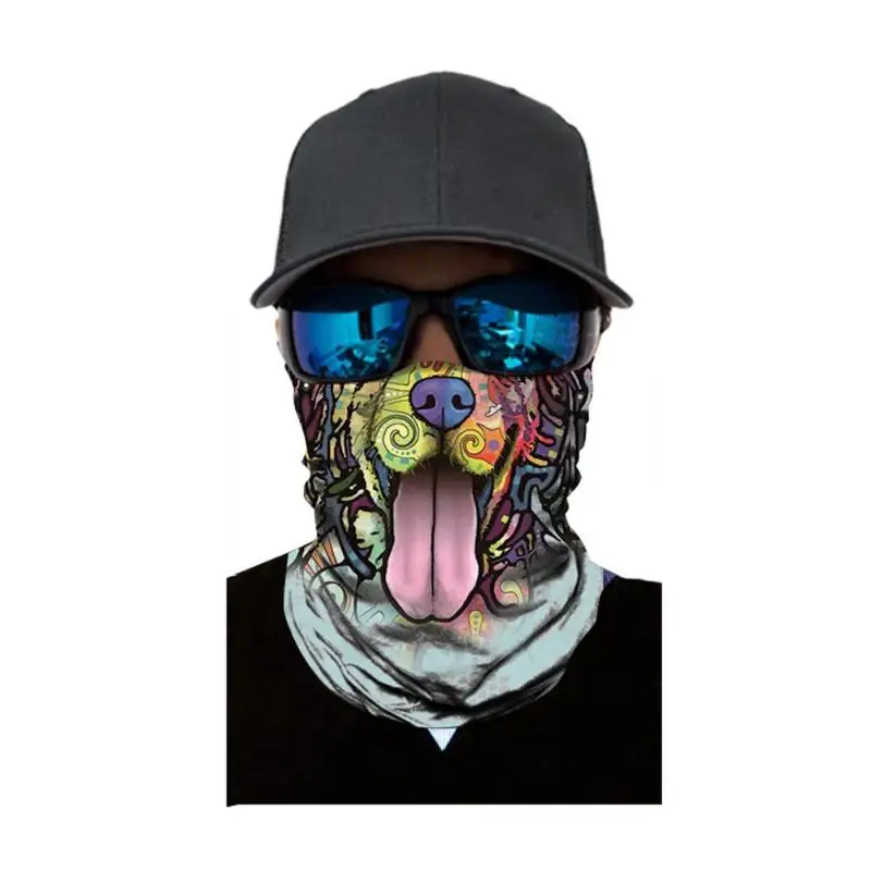 

Bike Half Face Mask Skull Breathable Anti-UV3D Animal Dog Tiger Windproof Neck Bicycle Snowboard Ski Balaclava Protective Masks