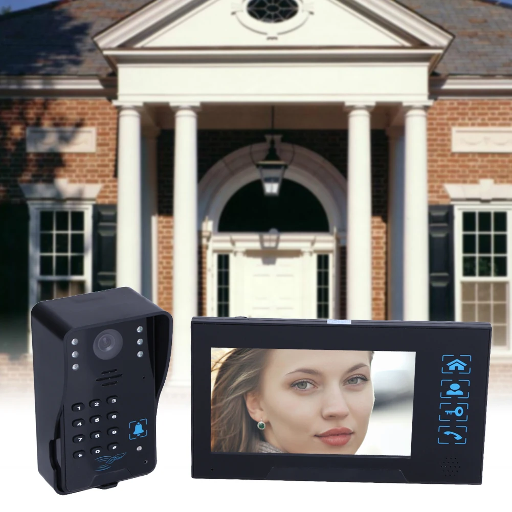 

Villa-Type Video Doorbell 7inch LCD Wired Video Door Phone System Visual Intercom Doorbell Calendar Model Comes With Memory Card