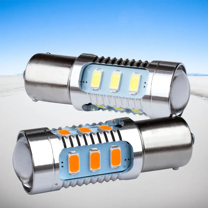 

2pcs 1156 BA15S 7506 P21W 15 SMD 5630 5730 LED Car Tail Bulb Brake Lights auto Reverse Lamp Daytime Running Light red yellow 12V