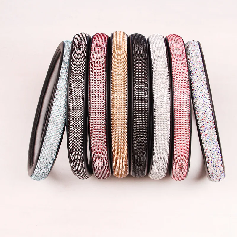2018 New Design 38cm Four Season Car Steering Wheel Cover with Glitter Diamonds Anti-slip Steering Cover for Women Great Gift 2018 New Design 38cm Four Season Car Steering Wheel Cover with Glitter Diamonds Anti-slip Steering Cover for Women Great Gift
