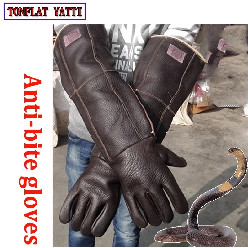 Thicken Anti bite Leather Gloves Tactical Animal Training Feeding