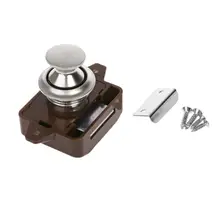 Camper Car Push Lock RV Caravan Boat Motor Home Cabinet Drawer Latch Button Locks For Furniture Hardware RV Parts & Accessories half moon push lock zinc alloy keyless push latch catch rv wardrobe drawer cabinet caravan furniture lock gold chrome