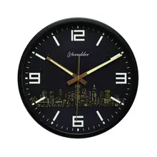 Newest 12 Inches Modern City Design Metal Frame Fashion Round Wall Clock LUMINOVA Decorative Wall clock