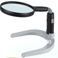 Настольный увеличительное стекло светодиодный светильник с подсветкой настольная лампа лупа с подставкой MG83021 также может использоваться в качестве ручной лупы