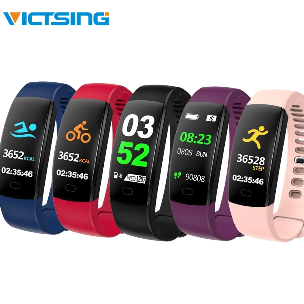 

VicTsing Smart Bluetooth Bracelet IP68 Waterproof Heart Rate Tracker Fitness Bracelet Blood Pressure Health Wristband F64HR
