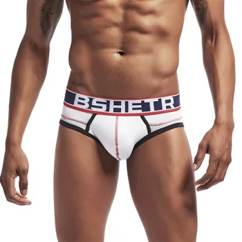 

male underwear Men's Sexy Low Waist Briefs Elastic Breathable Cotton Pure Color Sexy Underwear ropa interior hombre gay underwea