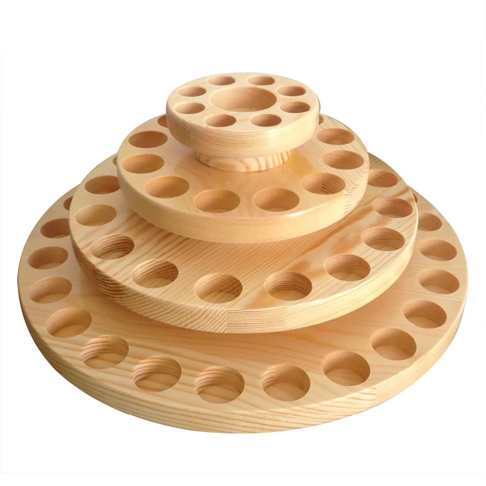 Handmade Rotating Display Wooden Shelf Circle Rack for 