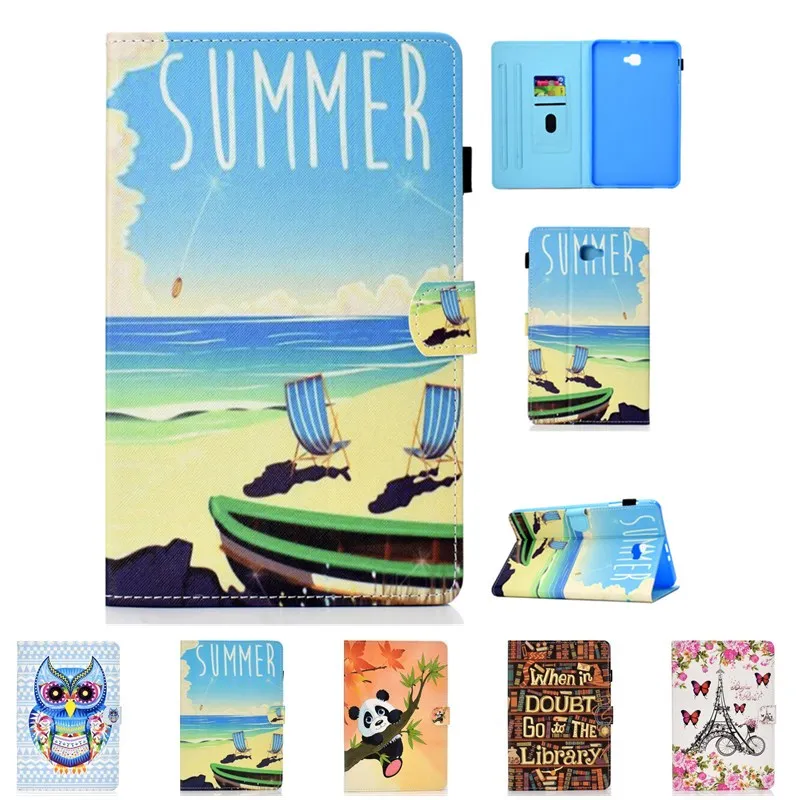 Per Il Caso Di Samsung Galaxy Tab 10.1 2016 T580 T585 Carta Di Stampa Tablet Del Basamento Fonda Per Samsung Tab A6 10.1 T580N Tablet 10.1 Di Copertur