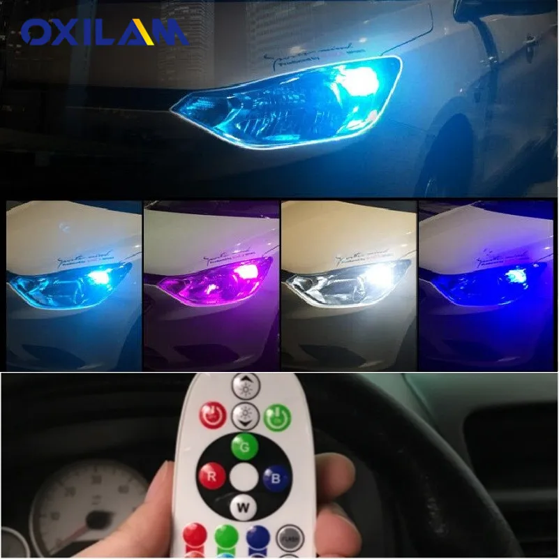 OXILAM RGB T10 светодиодный автомобиль Парковка свет для Peugeot 307 206 308 407 207 406 208 3008 2008 508 408