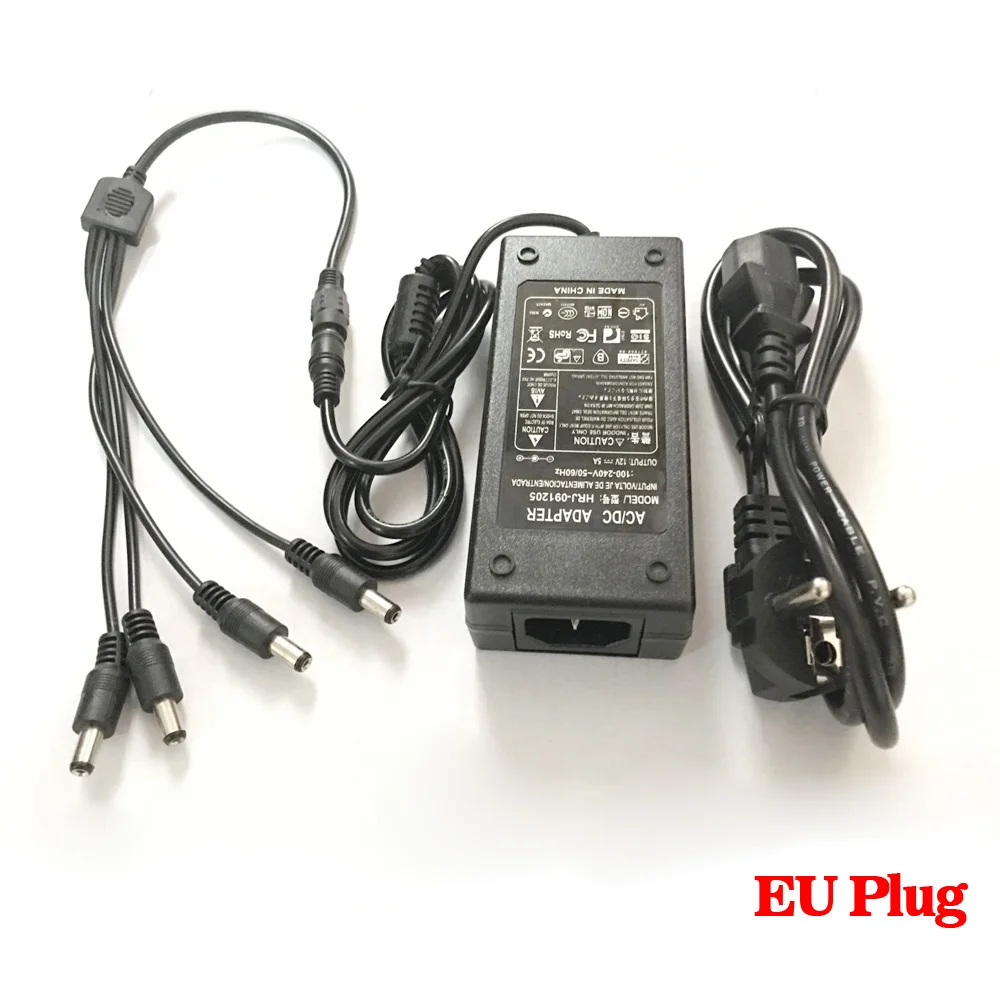 8 Port 12V 5A DC Power Adapter for ANY IR Security Cameras CCTV Security DVR UL