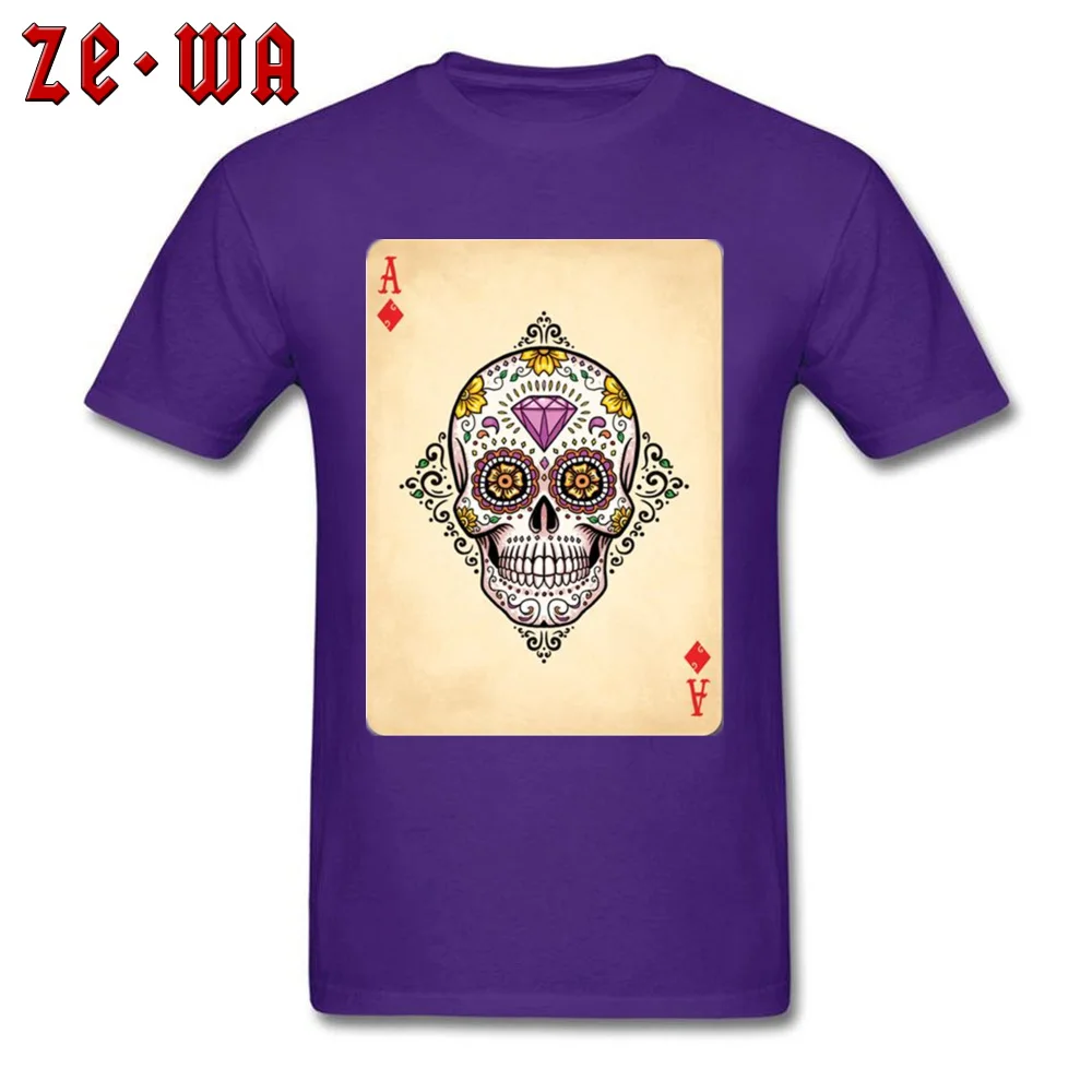 Jork Skull Printed On Summer/Autumn 100% Cotton Fabric Crew Neck Youth Tops Shirt Custom T Shirts Newest Short Sleeve T Shirt Jork Skull purple
