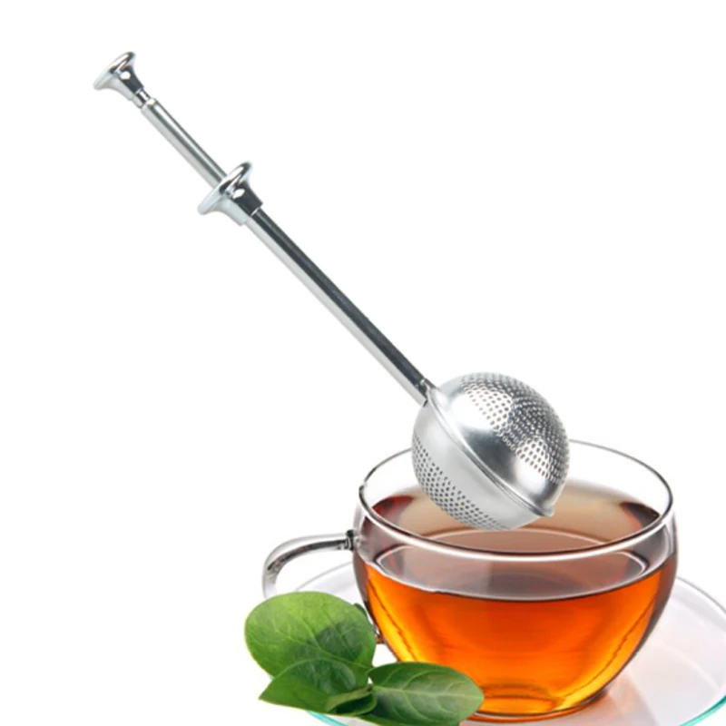 Удобная чайная сумка с листьями в форме шарика из нержавеющей стали, серебряная сумка для заварки чая с дырочками фильтр для чайной посуды, подарок
