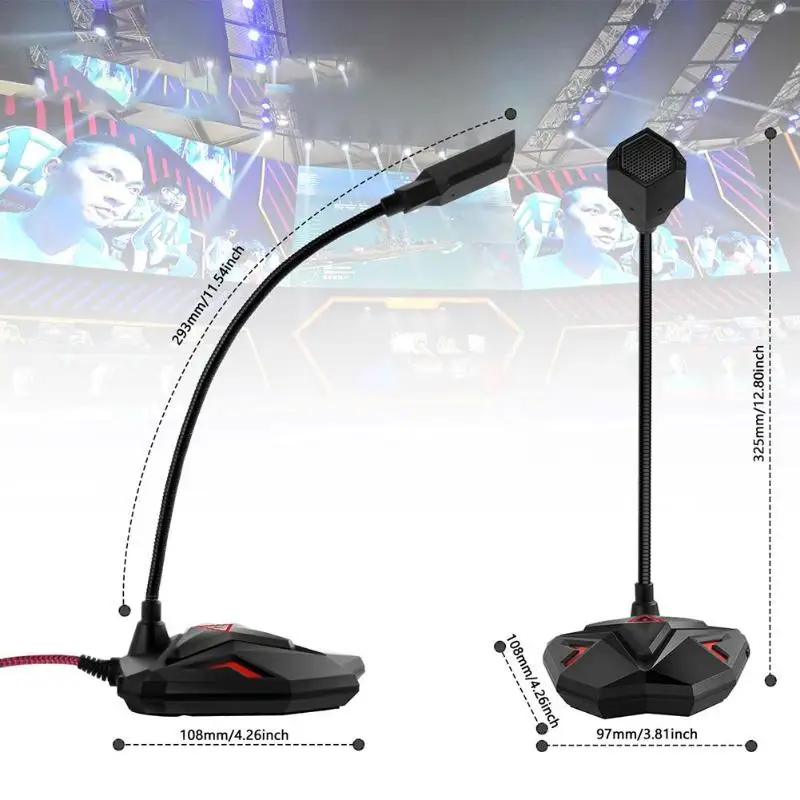 G55 игровой микрофон Стенд всенаправленная регулируемая, USB, проводная Студийный микрофон Встроенный USB аудио цифровой чип обработки