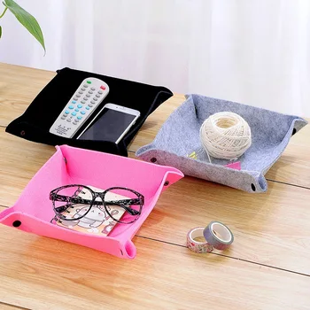 

100pcs Cloth Blankets Storage Plate Desktop Debris Storage Box Office Living Room Coffee Table Remote Control Storage Boxes