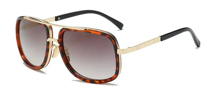 Квадратная большая рама солнцезащитные очки мужские женские брендовые дизайнерские градиентные солнцезащитные очки женские зеркальные очки - Цвет линз: Leopard